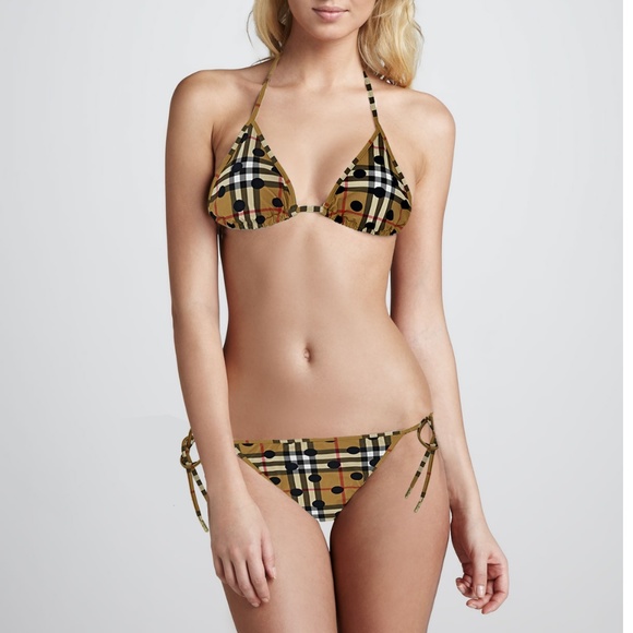 Burberry Other - New Burberry Check-print - Dots String Bikini Set